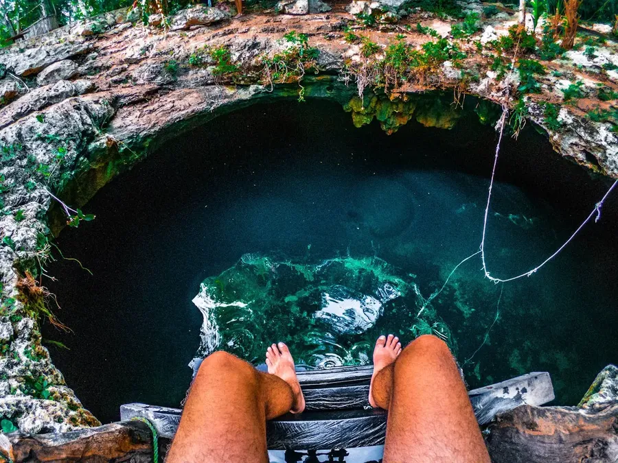 Semi underground Cenote from above