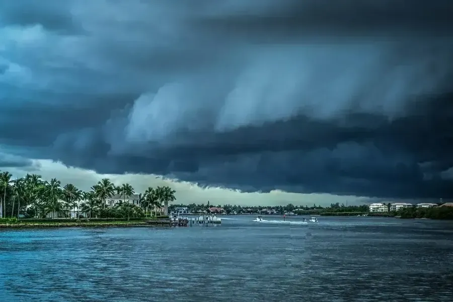 Hurricane, before a flood