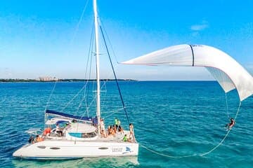 Isla mujeres catamarã, bar aberto, almoço e clube de praia